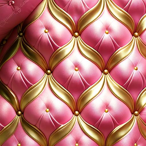 tufted ogee luxury fabric texture, pink and gold --q 2 --s 750