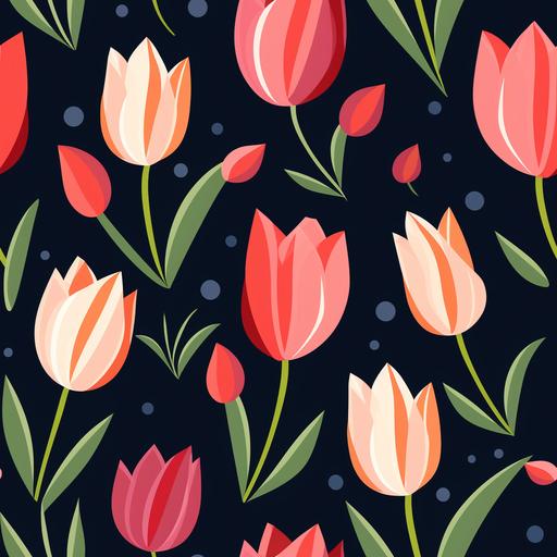 tulip seamless minimalist cartoon clipart --tile