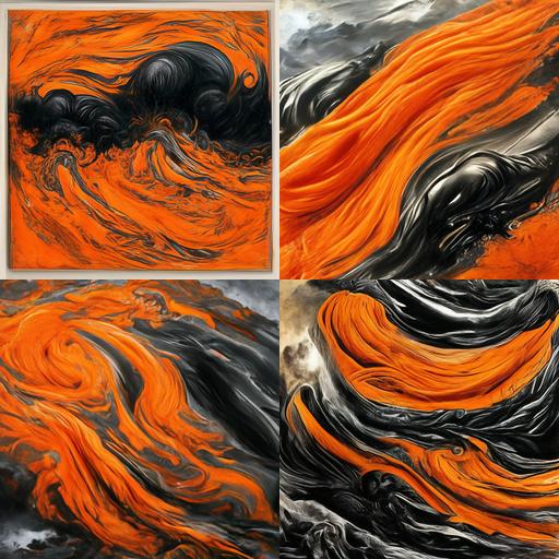 turbulent black and orange oril