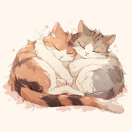 two cats cuddling --niji 5