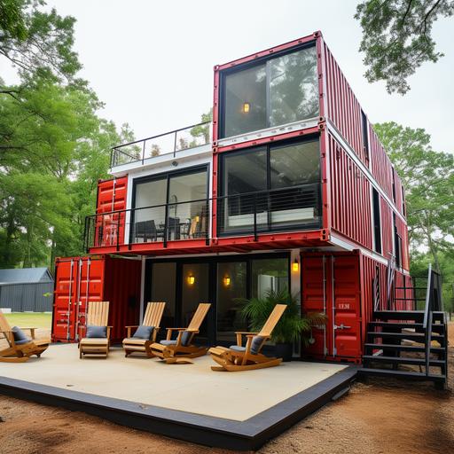 two story shipping container home, ottoman pattern exterior
