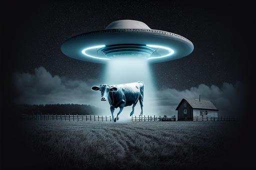 ufo abducting cow::2 T shirt design, farm house in background, farmer holding pitch fork, circular design, circular border, environment, wide view   color pen and ink, illustration, realistic, 8K, cinematic, atmospheric, epic composition, pastel colors, natural lighting, black background --no watermark --v 4 --q 2 --ar 3:2
