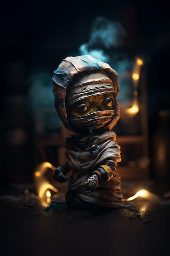 ultrarealistic kenia mummy cosplay in the showroom orienteering, transparent, bokeh, inspired by poster composition --ar 2:3 --style spasRVIfMfOkEXD