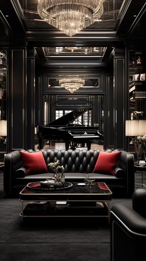 ultrarealistic luxury billionaire lifestyle. The main color is elegant black --ar 9:16