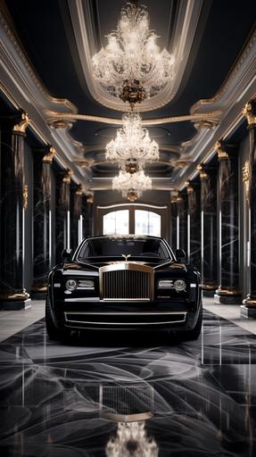 ultrarealistic luxury billionaire lifestyle. The main color is elegant black --ar 9:16