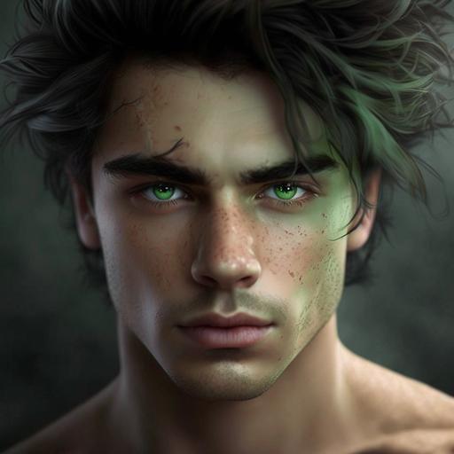 un chico guapo de pelo castaño y ojos verdes