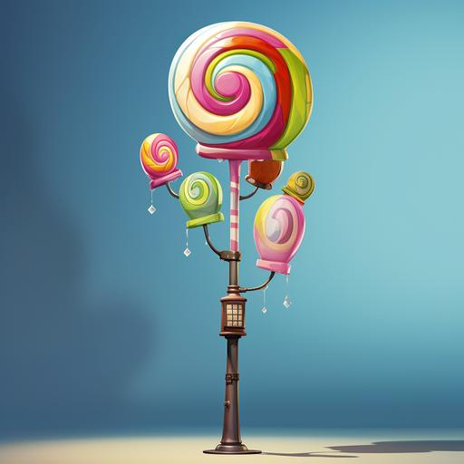lollipop lamp post, cartoon