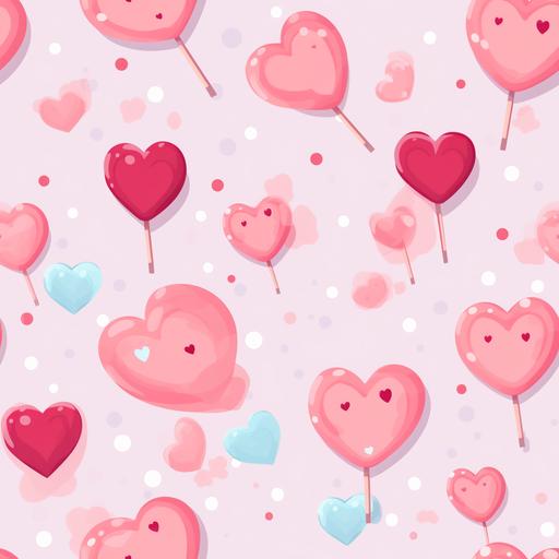 valentine day candy hearts lollipop pattern vector, in the style of organic material, nostalgic romanticism, pinkcore, captivating, lovely, feminine sensibilities, pattern explosion --tile --v 5.2