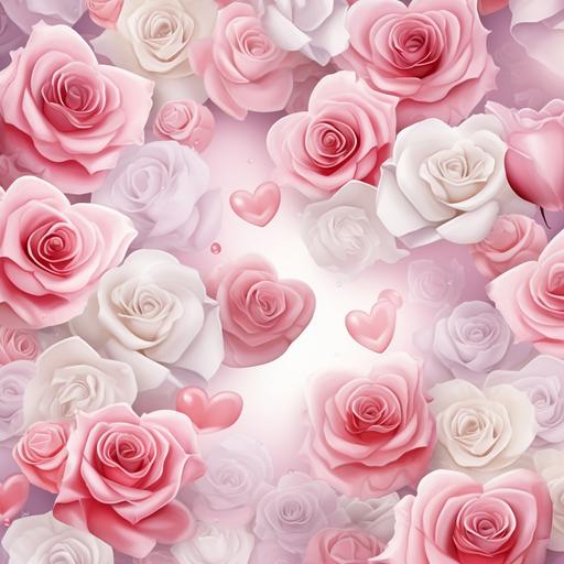 valentine's day, roses, hearts, wallpaper, background, light colors