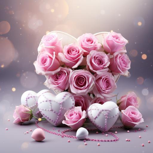 valentine's day, roses, hearts, wallpaper, background, light colors