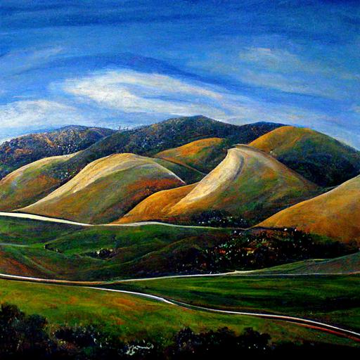vast hills california landscape oil painting