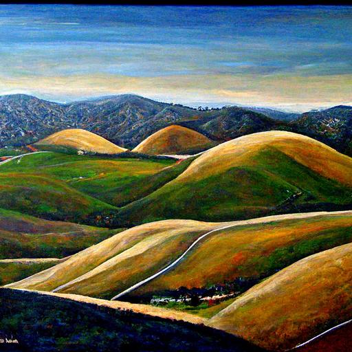 vast hills california landscape oil painting