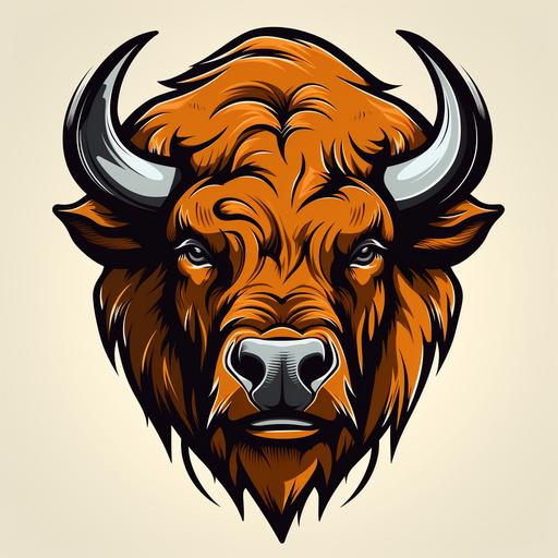 vector drawing bison logo