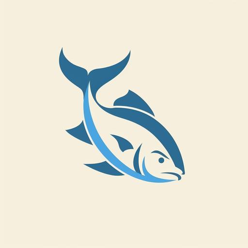 vector graphic logo of fish, simple minimal --no realistic photo details