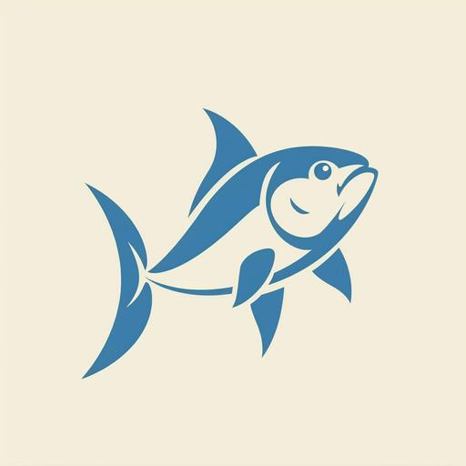 vector graphic logo of fish, simple minimal --no realistic photo details