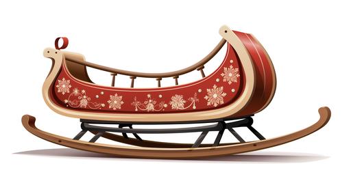 vector illustration of a christmas sled, side view --ar 16:9