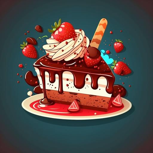 vector illustration,cartoon style dessert