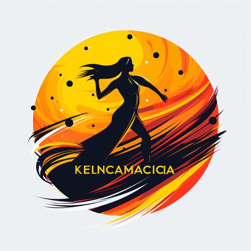 vector logo from attached image, create logo for kizomba dance school, white background, colours black yellow and red --s 250