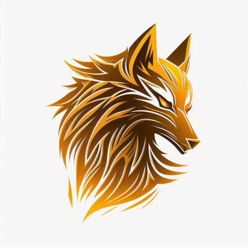 vectorial logo, lobo dorado, simplistic, no text, no background