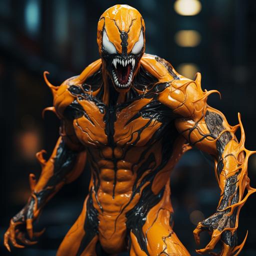 venom orange super hero 8k realistic real life