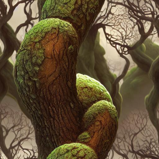 very realistic highly detailed nested slightly mossy tree trunks with knotted fractal shapes, orthogonal view, global lighting, megascan surface texture, very soft shadows --tile --upbeta --test --creative