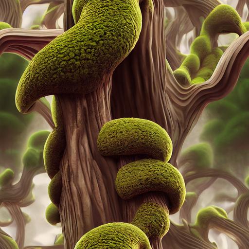 very realistic highly detailed nested slightly mossy tree trunks with knotted fractal shapes, orthogonal view, global lighting, megascan surface texture, very soft shadows --tile --upbeta --test --creative