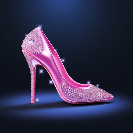very simple logo of pink bling shoe with crystal