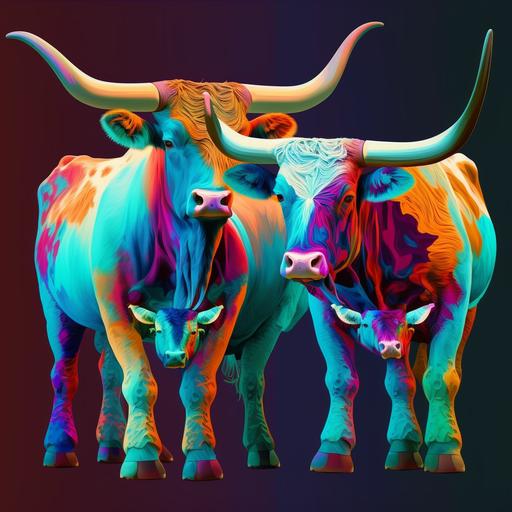 vibrant texas bulls