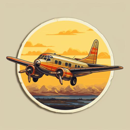vintage airplane sticker 4k