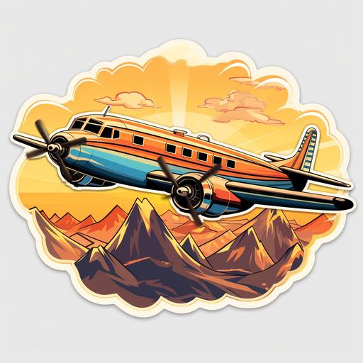 vintage airplane sticker 4k