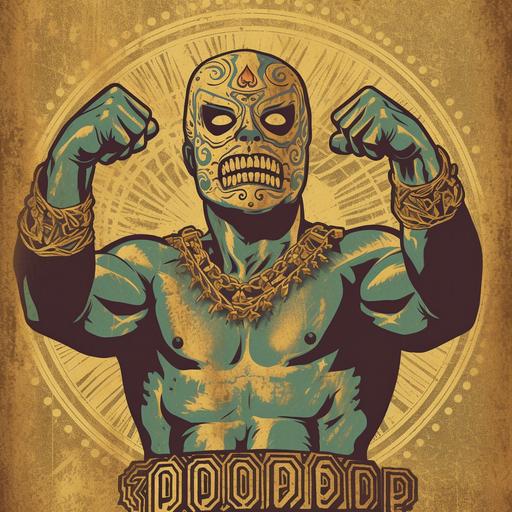 vintage lucha libre poster with zombie with 