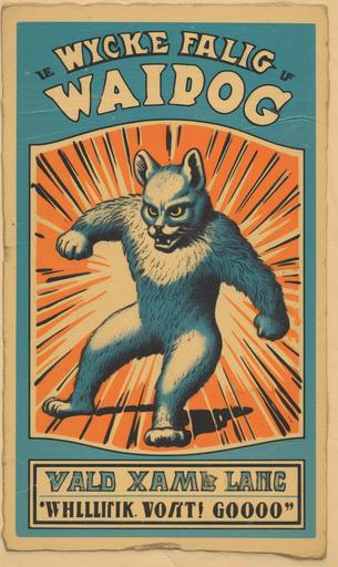 vintage wrestling poster in the style of an antique matchbox advertisement, in the style of wong kar-wai, walt kelly, light brown and sky-blue, toby fox, american prints 1880–1950, colorful sidewalk scenes --ar 3:5