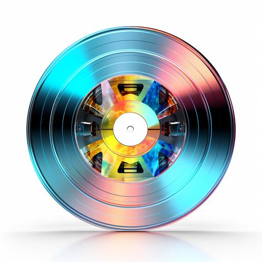 vinyl disc, abstract color musical notes, crystal reflection, autogyro --style raw