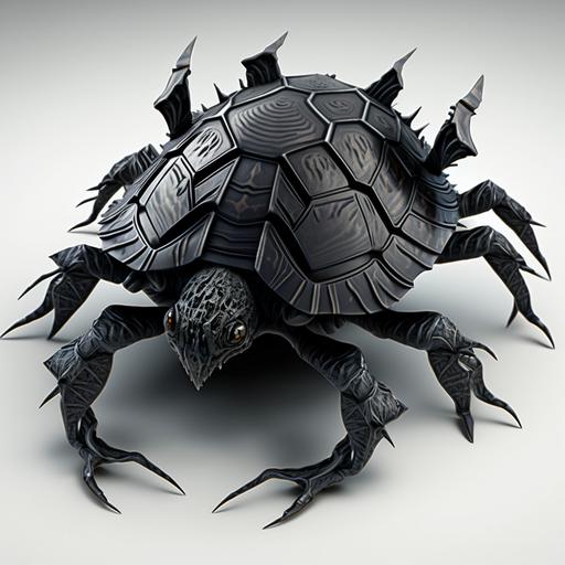 violent black demon 8 legs turtle shell, ultrarealistic, 4K