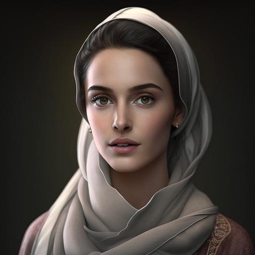 virtual assistant jilbab woman beautifull hyperrealistic 4K