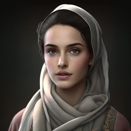 virtual assistant jilbab woman beautifull hyperrealistic 4K