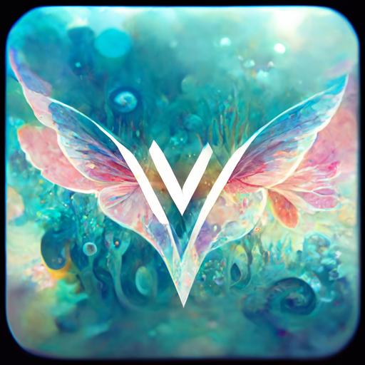 vision logo inside the fairy ocean abstract square font