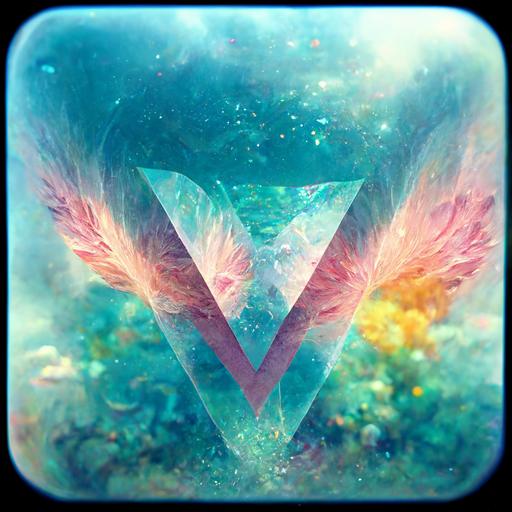vision logo inside the fairy ocean abstract square font