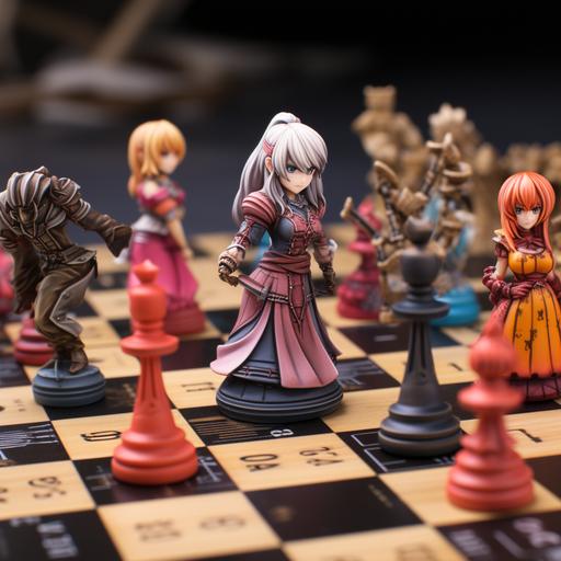 visual key anime style of anime manga characters rpg board game pawns