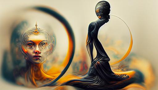 visualize the most opposite of all that is to come in style of giger::2 , initiation, enlightenment mind, state of joy, five wisdoms, mahayana, mahamudra, karma, clarity, theravada, shunyata, mandala, mantra, nature of mind, phowa, black cloak, black crown, shine, shri devi, stupa, sutra, tulku, dukar, yidam::2 buddha families and buddhatats show shape:: The Dharma Wheel, The Eternal Knot, Two Golden Fishes, The Parasol, The Vajra, The Vase, Lotus Flower, A White Shell, Banner of Victory, Bodhi Tree, Eyes of Wisdom, The All-Seeing Eye of Buddha, The Wheel of Teaching:: , petals::-2 , Dorje, compassion, empathy, love, for the best of all beings, diamond mind, right speech, right thoughts, right action. selfless, egoless, teaching, joy, laughter, resting in oneself::1 HYPER REALISM, 3D RENDER, SUPER RESOLUTION, insanely detailed and intricate, hypermaximalist, hyper realistic, ultra-realistic, HD Octane Render, 3d, 4k post-production, super detailed, masterpiece, photorealistic :: 4k,Wide View Perspective, No Depth of field, High Detail, Intricate, hypermaximalist :: WIDE FIELD OF VIEW, high level of detail, high level of clarity, ultra-detailed ,Ultra realistic, intricate detail, contrast, Translucent :: Cinematic, Color Grading, Ultra-HD, AMOLED, super detailed, masterpiece, photorealistic,Shades ,HYPER REALISM, 3D RENDER, SUPER RESOLUTION, insanely detailed and intricate, hypermaximalist, hyper realistic, ultra-realistic, HD, 3d, VFX,LIGHT PARTICLES, GLOBAL ILLUMINATION, INDIRECT ILLUMINATION, 3D RENDER, LIGHT BEAM SIMULATION, SHADOW SIMULATION, DARK PALETTE, POST-PRODUCTION UNREAL 5 ENGINE RENDER, RAY TRACING, DE-NOISE, --ar 16:9 --chaos 0 --stylize 625 --upbeta --q 2 --s 0 --upbeta --q 2 --sameseed 0   --upbeta --s 20000 --q 2  --upbeta --s 20000 --q 2  --upbeta --s 20000 --q 2