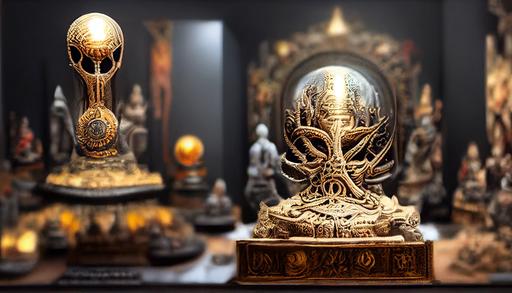 visualize the most opposite of all that is to come in style of giger::2 , initiation, enlightenment mind, state of joy, five wisdoms, mahayana, mahamudra, karma, clarity, theravada, shunyata, mandala, mantra, nature of mind, phowa, black cloak, black crown, shine, shri devi, stupa, sutra, tulku, dukar, yidam::2 buddha families and buddhatats show shape:: The Dharma Wheel, The Eternal Knot, Two Golden Fishes, The Parasol, The Vajra, The Vase, Lotus Flower, A White Shell, Banner of Victory, Bodhi Tree, Eyes of Wisdom, The All-Seeing Eye of Buddha, The Wheel of Teaching:: , petals::-2 , Dorje, compassion, empathy, love, for the best of all beings, diamond mind, right speech, right thoughts, right action. selfless, egoless, teaching, joy, laughter, resting in oneself::1 HYPER REALISM, 3D RENDER, SUPER RESOLUTION, insanely detailed and intricate, hypermaximalist, hyper realistic, ultra-realistic, HD Octane Render, 3d, 4k post-production, super detailed, masterpiece, photorealistic :: 4k,Wide View Perspective, Depth of field, High Detail, Intricate, hypermaximalist :: WIDE FIELD OF VIEW, high level of detail, high level of clarity, depth of field, ultra-detailed ,Ultra realistic, intricate detail, contrast, Translucent :: Cinematic, Color Grading, Ultra-HD, AMOLED, super detailed, masterpiece, photorealistic,Shades ,HYPER REALISM, 3D RENDER, SUPER RESOLUTION, insanely detailed  and intricate, hypermaximalist, hyper realistic, ultra-realistic, HD, 3d, VFX,LIGHT PARTICLES, MOONLIGHT BEAM PARTICLES,SNOW PARTICLES, GLOBAL ILLUMINATION, INDIRECT ILLUMINATION, 3D RENDER, LIGHT BEAM SIMULATION, SHADOW SIMULATION, DARK PALETTE, POST-PRODUCTION UNREAL 5 ENGINE RENDER, RAY TRACING, DE-NOISE, DEPTH OF FIELD --ar 16:9 --chaos 0  --s 20000 --upbeta --q 2