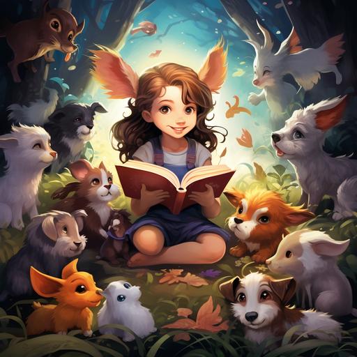 vivd color,book cover, for children with animale like dog ,ox,pig,rat,bird,rabit,and so on