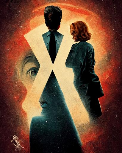 movie poster for the tv show the X-Files in the style of Norman Rockwell starring Gillian Anderson and David Duchovny --ar 4:5