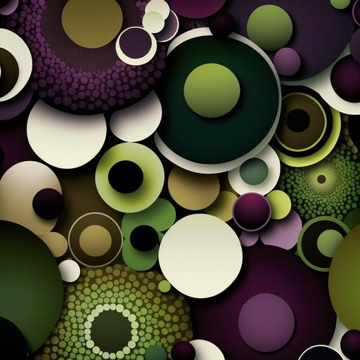 wallpaper, circles, in color, aubergine, aubergine and green, aubergine and olive green, dark plum blue, asparagus color, thistle flower color, marsh green color,, white background 16:9