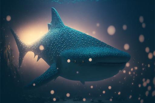 wallpaper whale shark ultrarealistic digital photo cinematic lighting full perspective octane render --ar 3:2 --uplight