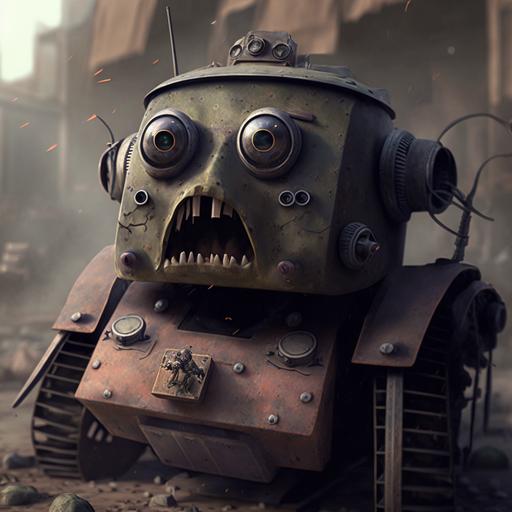 world war 2 but with robots and meme faces