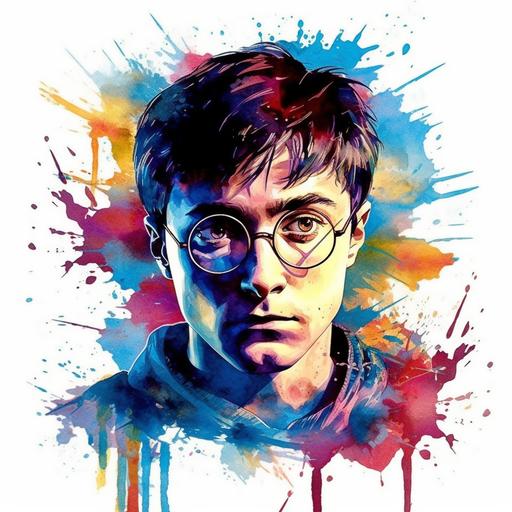 water colored Harry Potter design pop art