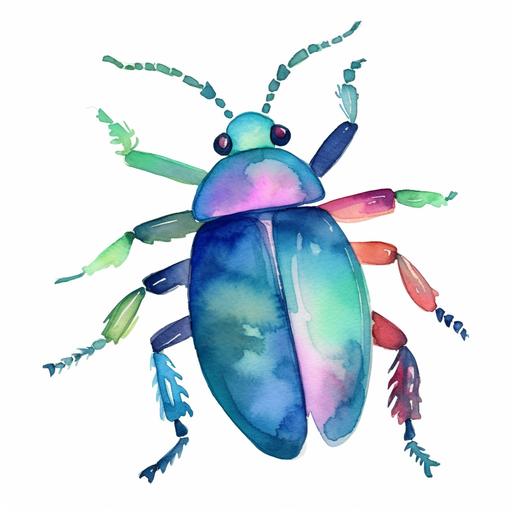 watercolor bug clipart cartoon style --v 5