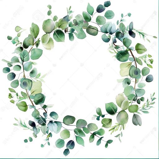 watercolor clipart greenery wreath