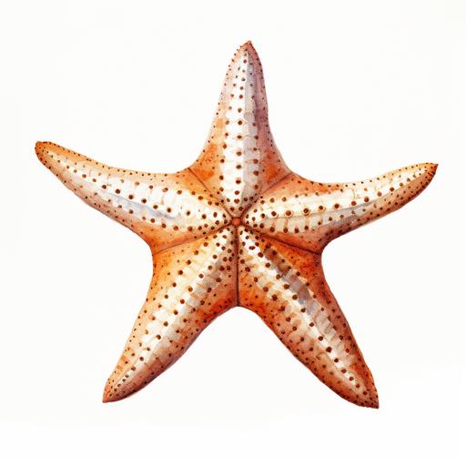 watercolor clipart, starfish, white background